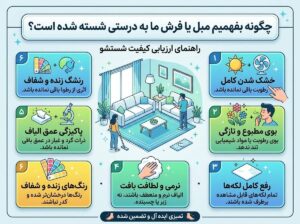 چطور بفهمیم مبل یا فرش ما کاملاً تمیز شده است؟ (راهنمای تشخیص کیفیت شستشو)
